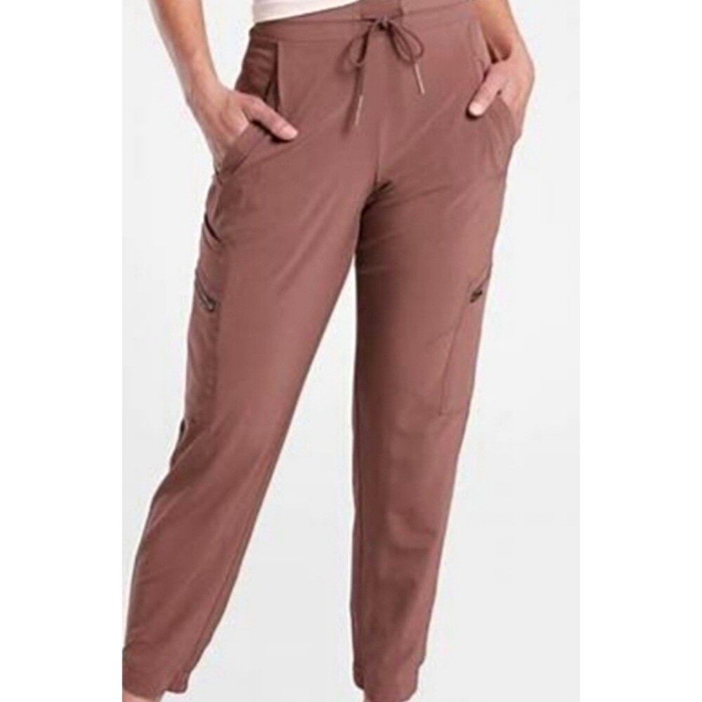 Athleta Venture Pant Womens 26 Plus (3X) Brown Jogger Drawstring Elastic NWT